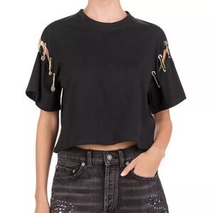 The Kooples Black Safety Pin Tee